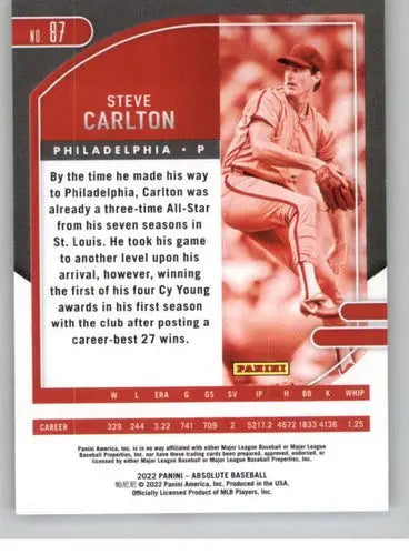 2022 Panini Absolute Retail #87 Steve Carlton NM-MT Phillies ID:52361 - Baseball Card Single