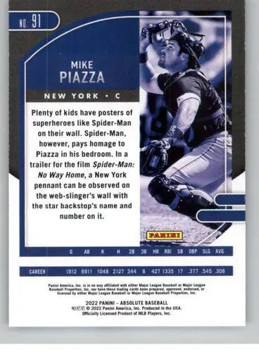 Original gloss of Mike Piazza baseball card from Panini Absolute Retail 2022