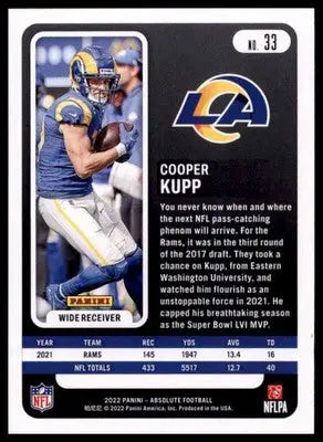 2022 Panini Absolute - Retail Cooper Kupp 33 Los Angeles Rams