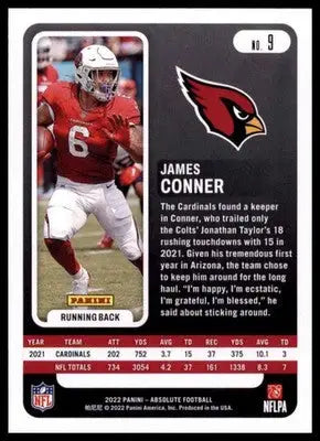 2022 Panini Absolute - Retail James Conner 9 Arizona Cardinals - Football Card Single