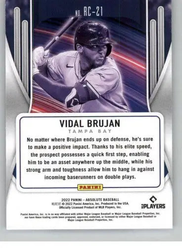 Vidal Brujan baseball card in Panini Absolute Rookie series with original gloss