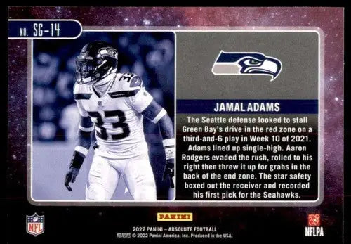 Original gloss Panini Absolute Star Gazing Jamal Adams football card Seahawks NM-MT