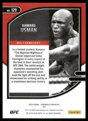2022 Panini Absolute UFC Kamaru Usman #129 Mixed Martial Arts (MMA) - UFC/MMA Card Single
