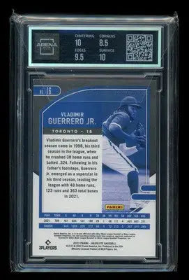 2022 Panini Absolute Vladimir Guerrero Jr. #16 Baseball Arena Club 9 - Baseball Card Single