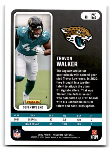 2022 Panini Absolute Yellow #125 Travon Walker NM Near Mint RC Rookie J ID:66054 - Football Card Single