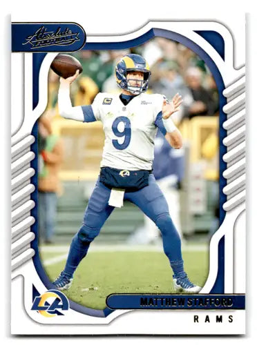 2022 Panini Absolute Yellow Matthew Stafford football card LA Rams NM Near Mint