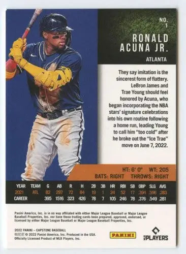 2022 Panini Capstone #1 Ronald Acuna Jr. NM-MT Braves ID:50613 - Baseball Card Single