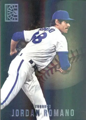 Baseball card featuring Jordan Romano from Panini Capstone with original gloss