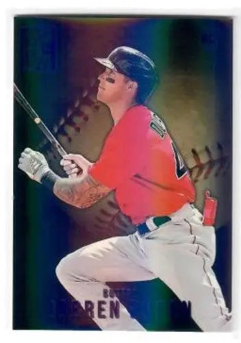 Original gloss Panini Capstone Blue baseball trading card of Jarren Duran Red Sox batter