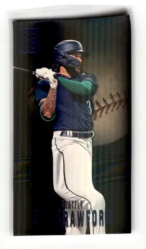 Original gloss Panini Capstone Blue baseball trading card of J.P. Crawford batting