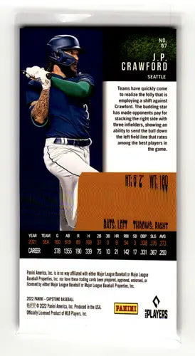 Original gloss Baseball trading card featuring J.P. Crawford from Panini Capstone Blue