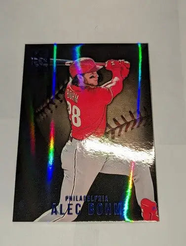 Original gloss Panini Capstone Blue Alec Bohm trading card in batting stance