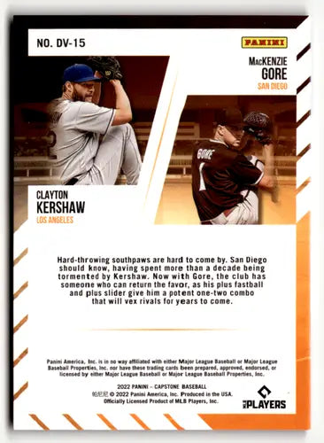 2022 Panini Capstone Deja Vu #15 Clayton Kershaw/MacKenzie Gore NM-MT ID:50604 - Baseball Card Single