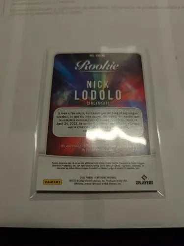 Nick Lodolo rookie card from Panini Capstone 2022 featuring Cincinnati Reds player
