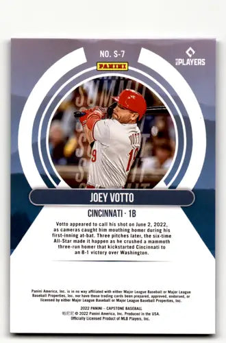 Baseball trading card featuring Joey Votto from Panini Capstone Summit 2022 series