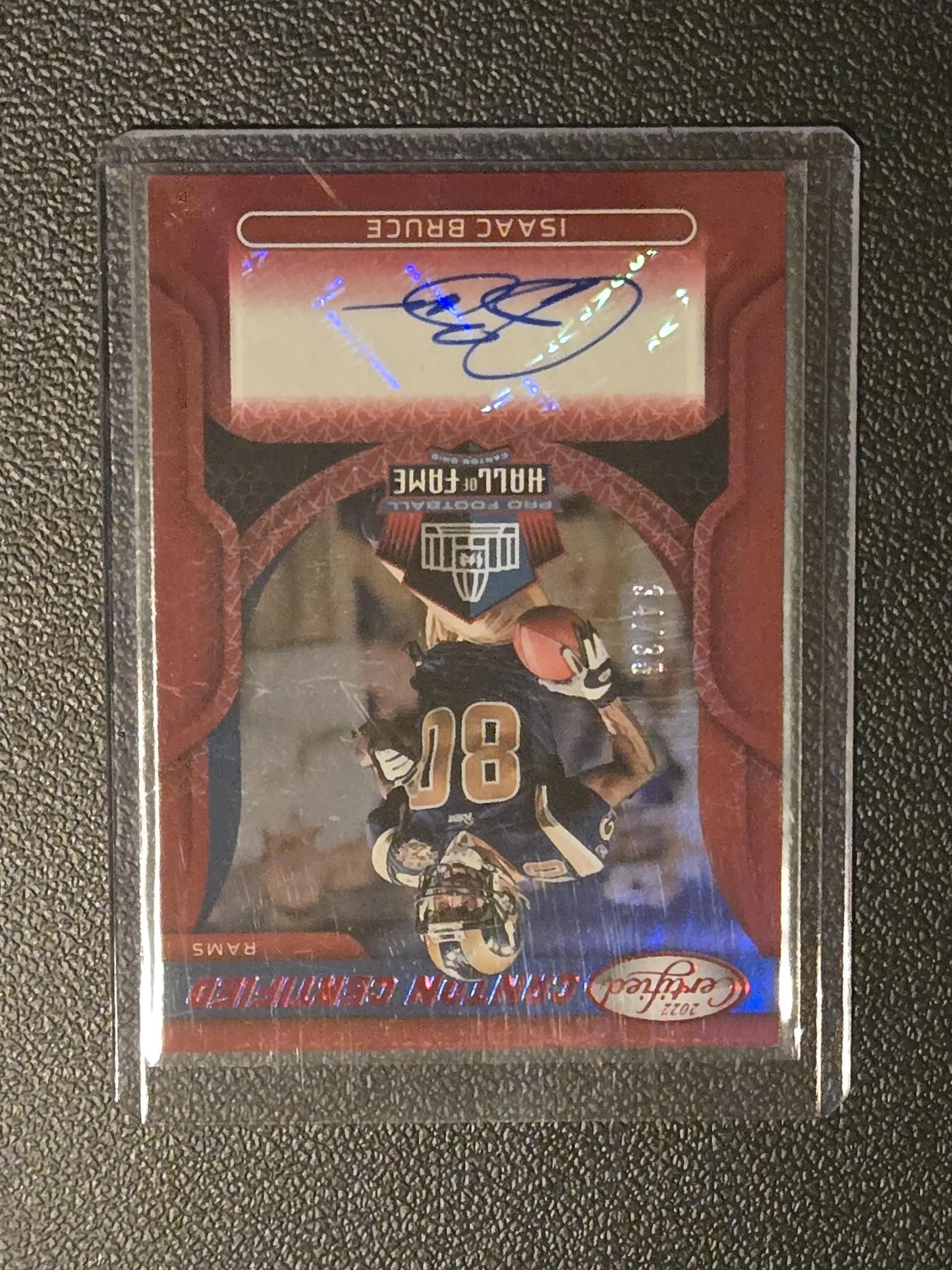 2022 Panini Certified Isaac Bruce Canton Certified Signatures Mirror Red #/35 - Football Card Single