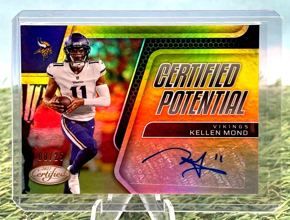 Kellen Mond autographed trading card from 2022 Panini Certified Potential #/25 Rookie