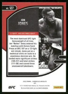 2022 Panini Chronicles Absolute UFC Jon Jones #127 MMA - UFC/MMA Card Single