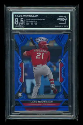 2022 Panini Chronicles Certified Blue Lars Nootbaar #19 RC 98/99 Arena Club 8.5 - Baseball Card Single