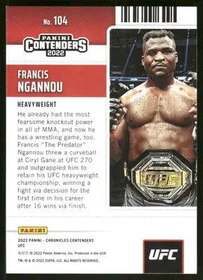 2022 Panini Chronicles Contenders Francis Ngannou #104 Mixed Martial Arts - UFC/MMA Card Single