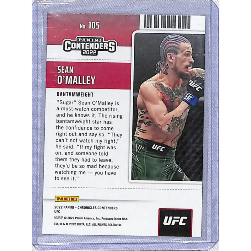 2022 Panini Chronicles Contenders UFC #105 Sean O’Malley NM-MT - UFC/MMA Card Single