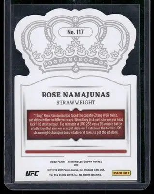 2022 Panini Chronicles Crown Royale Rose Namajunas #117 Mixed Martial Arts (MMA) - UFC/MMA Card Single