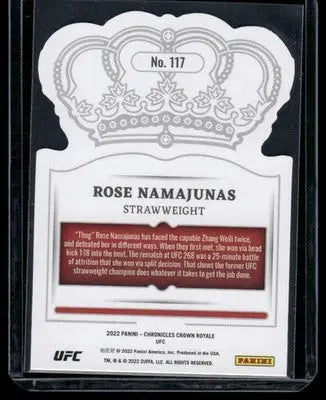 2022 Panini Chronicles Crown Royale Rose Namajunas #117 MMA - UFC/MMA Card Single