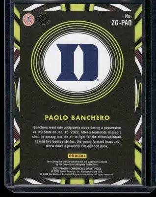 2022 Panini Chronicles Draft Picks Gamma Rays Paolo Banchero #ZG-PAO Pink RC - Basketball Card Single