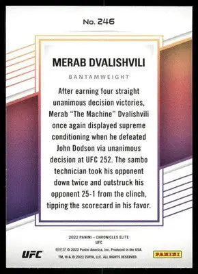 2022 Panini Chronicles Elite UFC Merab Dvalishvili #246 Mixed Martial Arts (MMA) - UFC/MMA Card Single