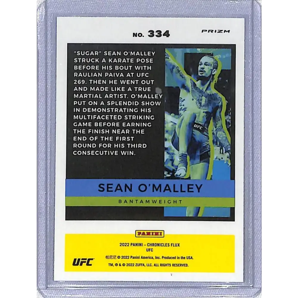 2022 Panini Chronicles Flux UFC #334 Sean O’Malley NM-MT - UFC/MMA Card Single