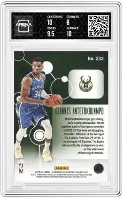 Graded Panini Chronicles Giannis Antetokounmpo Pink Arena Club trading card image
