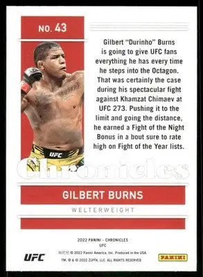 2022 Panini Chronicles Gilbert Burns #43 Mixed Martial Arts (MMA) - UFC/MMA Card Single
