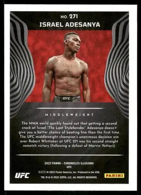 2022 Panini Chronicles Illusions UFC Israel Adesanya #271 Mixed Martial Arts - UFC/MMA Card Single