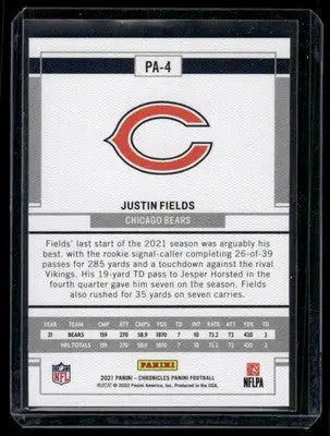 2022 Panini Chronicles Panini Justin Fields #PA-4 RC Football - Football Card Single