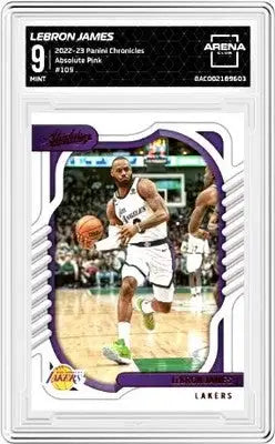 Graded LeBron James basketball trading card from Panini Chronicles LeBron collection