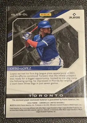 2022 Panini Chronicles #LS-OL Otto Lopez Limited Swatches - Baseball Card Single