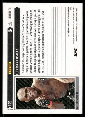 2022 Panini Chronicles Luminance UFC Kamaru Usman #155 Mixed Martial Arts - UFC/MMA Card Single