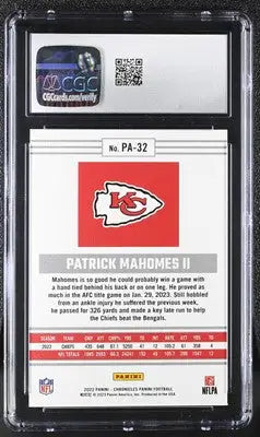 2022 Panini Chronicles Patrick Mahomes II #PA-32 Panini Football CGC 9