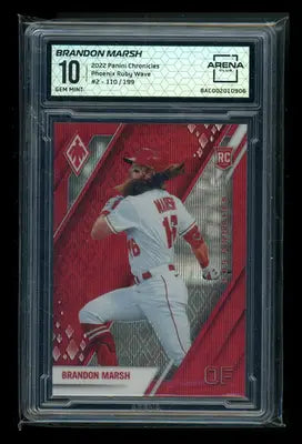 2022 Panini Chronicles Phoenix Brandon Marsh #2 Ruby Wave RC 110/199 AC 10 - Baseball Card Single
