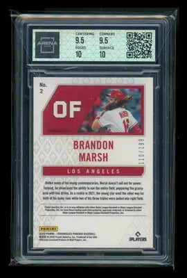 2022 Panini Chronicles Phoenix Brandon Marsh #2 Ruby Wave RC 110/199 AC 10 - Baseball Card Single