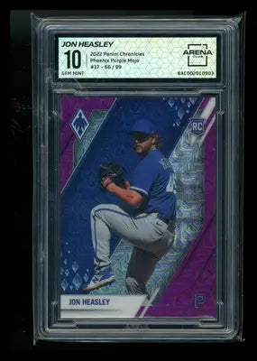 2022 Panini Chronicles Phoenix Mojo Jon Heasley #17 Purple RC 66/99 AC 10 - Baseball Card Single