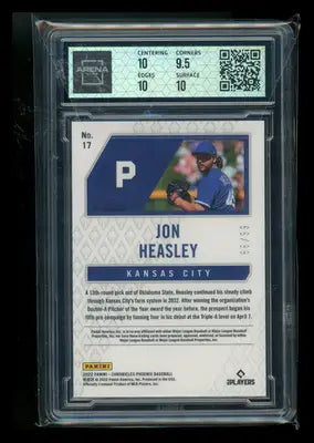 2022 Panini Chronicles Phoenix Mojo Jon Heasley #17 Purple RC 66/99 AC 10 - Baseball Card Single