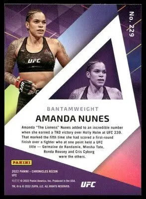 2022 Panini Chronicles Recon Amanda Nunes #229 MMA - UFC/MMA Card Single