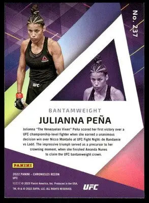 2022 Panini Chronicles Recon Julianna Peña #237 Mixed Martial Arts (MMA) - UFC/MMA Card Single