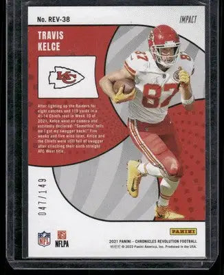 2022 Panini Chronicles Revolution Football Travis Kelce #REV-38 Impact 047/149