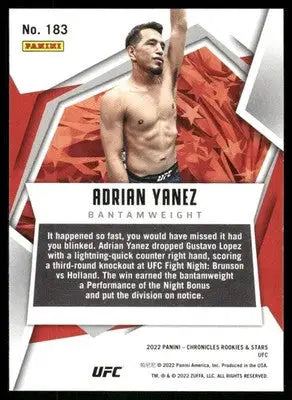 2022 Panini Chronicles Rookies & Stars Adrian Yanez #183 RC (MMA) - UFC/MMA Card Single