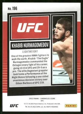 2022 Panini Chronicles Score UFC Khabib Nurmagomedov #196 MMA - UFC/MMA Card Single