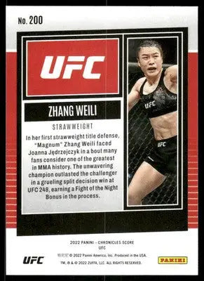 2022 Panini Chronicles Score Zhang Weili #200 MMA - UFC/MMA Card Single