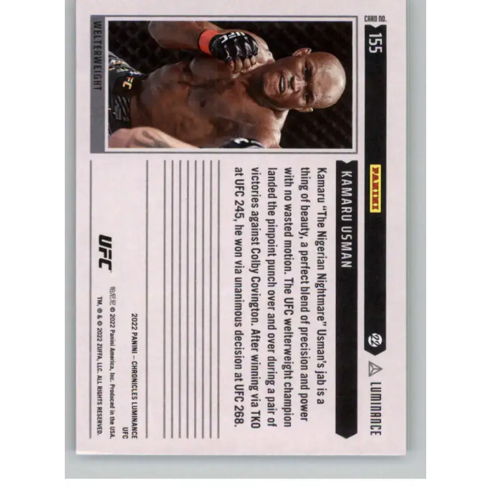 2022 Panini Chronicles UFC #155 Kamaru Usman NM-MT Welterweight MMA Card - UFC/MMA Card Single
