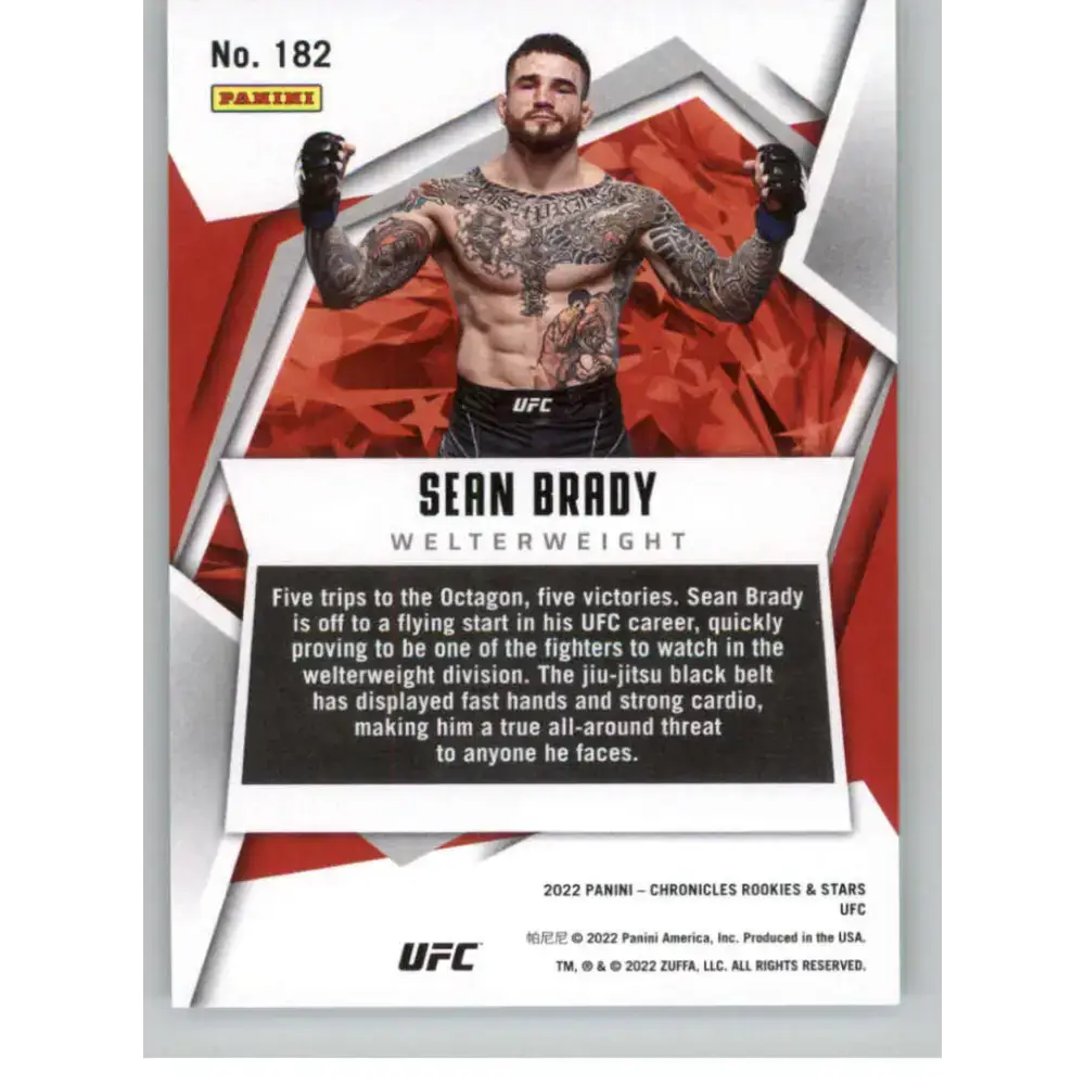 2022 Panini Chronicles UFC #182 Sean Brady NM-MT Welterweight MMA Card - UFC/MMA Card Single